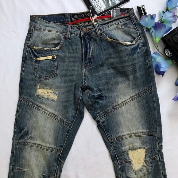 Heritage by America NWT Medium Wash Skinny Jeans Men 32x32 - Picture 3 of 11